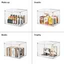 HOYOJA Clear Acrylic Display Case, Large Stackable Storage Bins Magnetic Attraction Lids, 1 Pack Acrylic Box Showcase for Collectibles, Figures, Cosmetic, Purse, Handbag, Wallet, 10.7x8.6x14.2 inch