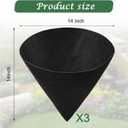 3PCS 14 Inch Cone Shaped Planter Basket Liners Fabric Hanging Plant Liners Non-Woven Planter Liners Black Felt Liners Replacement Inserts for Flower Hanging Baskets Outdoor Plants - Avoid Bird Nesting