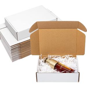 Wowxyz Shipping Boxes 7x5x2" 25 Pack - White Corrugated Cardboard Box Mailers for Small Business, Literature Mailer Box Packaging Supplies