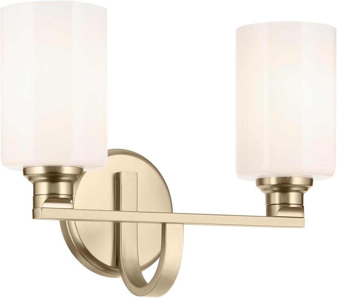 Kichler Gioe 2-Light Bathroom Vanity Light, Champagne Bronze