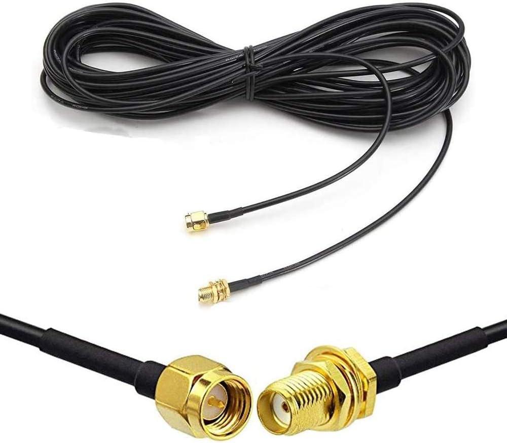 CORONIR 33ft WiFi Antenna Extension Cable SMA Male to SMA Female RF Connector Adapter for Wireless LAN Router Bridge & Cellular Antenna Extension