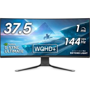 Alienware Ultrawide Curved Gaming Monitor 38 Inch, 144Hz Refresh Rate, 3840 x 1600 WQHD , IPS, NVIDIA G-SYNC Ultimate, 1ms Response Time, 2300R Curvature, VESA Display HDR 600, AW3821DW - White
