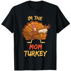 Mom Turkey Matching Family Group Thanksgiving Party Pajama T-Shirt Large