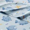 Kids Queen Size Fish Bed Sheets - 4 Piece Fish Sheet Set - Sea Animal Themed Bedding - Ultra-Soft, Cute & Cozy - Breathable & Machine Washable - Ocean Animal Bed Set for Boys, Girls, Teens & Toddlers (35 - Blue Fish)