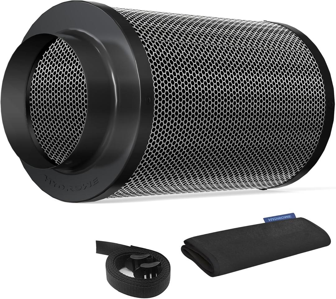 Air Carbon Filter 4 Inch ,Smellines Control Removes 3X More Odors Contaminants. Australian Virgin Charcoal, Carbon Filter for Grow Tent, Hydroponics, Pre-Filter Included (4inch)