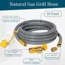 10FT 1/2" Natural Gas/Hose with Quick Couplings, Natural Gas/Steam Retrofit Kit for BBQs, Grills, Pizza Ovens, Deck Heating and Low Pressure Appliances
