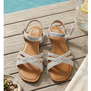 SM NEW YORK SILVER SANDALS SIENNA STYLE SIZE 5