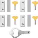Aluminium Window Locks Complete Set Easy Installation for Sliding, 4PCS Window Security Lock for Burglary Prevention