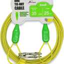 Petest 25ft Tie-Out Cable with Crimp Cover for Small Dogs Up to 35 Pounds