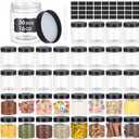 36PCS16OZ Plastic Jars with Screw On Lids, Labels Refillable Empty Round Slime Containers for Storing Dry Food, Honey Jam, Cream, Butter, Lotion (matte black)