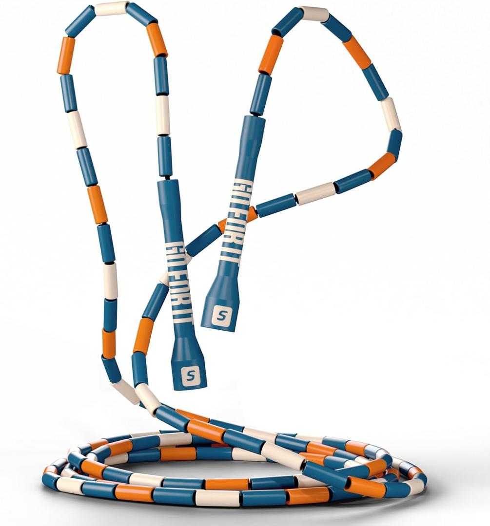 Sportbit Elite Beaded Jump Rope - Adjustable Speed Rope for Fitness, CrossFit, Boxing - Tangle-Free, Lightweight (Retro)