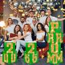 Queekay 8 Pcs Prom Column Standup Photo Booth Decorations 2026 Prom Backdrop Balloon Boxes Cardboard Decoration Column for Party College, 11.8 x 44.9 Inch(Green, Gold)