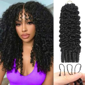 Feather Crochet Human Hair Pre-Separated 20 inch Burmese Curly Crochet Hair Extensions Knotless Reusable Invisible 50g Lightweight 100% Virgin Human Crochet Hair Bundles for Women