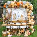 Fall Balloon Arch Kit 140Pcs Woodland Baby Shower Decorations Pumpkin Fall Balloon Garland Orange White Gray Nude Brown Balloons for Thanksgiving Birthday Decorations