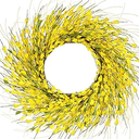 GTIDEA 26 Inch Spring Wreaths for Front Door Large Spring Door Wreath Wild Floral Summer Forsythia Flower Wreaths Outside All Season for Farmhouse Porch Wedding Living Room Home Easter Decor (Yellow)