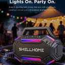 ShellHome Bluetooth 6.0 Speakers Outdoor, 80W(Peak) Loud Speaker with Bass, 30H Playtime, IPX6 Waterproof, RGB Lights, BassUp 2.0, TWS, Portable Large Jobsite Speakers for Party, Garage