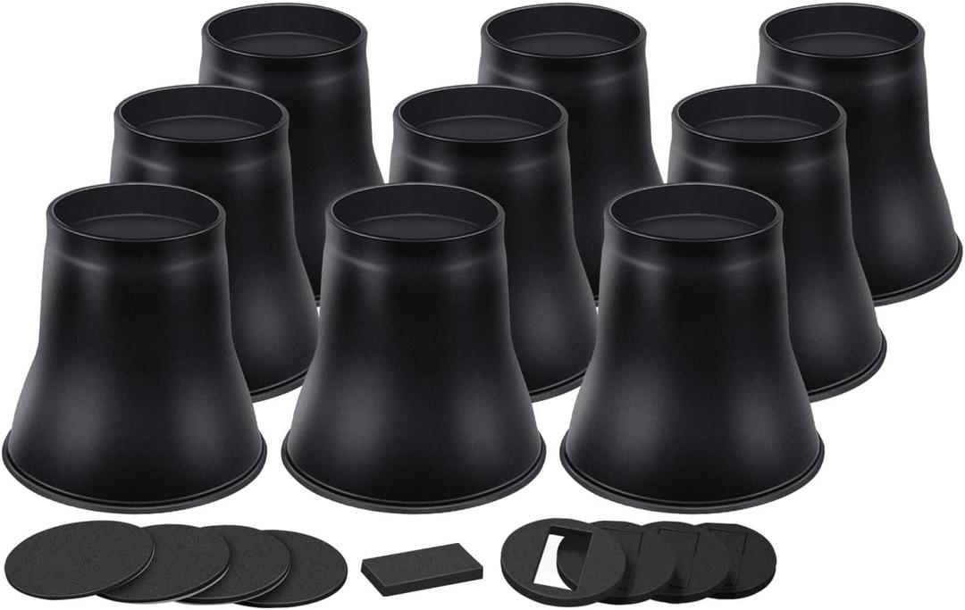 Bed Risers 6 Inch Heavy Duty, Round Furniture Risers for Bed Desk Table Sofa CouchBed Lifts Risers, Support up to 6000 Lbs(9 Pack Black)