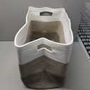 OIAHOMY 108L Large Cotton Rope Basket, Rectangle Woven Baskets for Storage, Nursery Blanket Storage Living Room, Toy Basket With Handle-25x16x16-Gradient Yellow