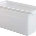 Rubbermaid Ice Cube Bin, White, Holds 4 Trays, Compact Design, Durable Plastic