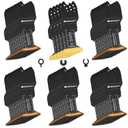 50PCS Curved-Edge Oscillating Tool Blade, Titanium Multitool Blades for Metal, Wood, Plastic, Professional Universal Oscillating Saw Blades Fit Dewalt Milwaukee Ryobi Rockwell Fein