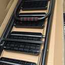 5 Step Ladder, Folding Step Stools with Safe-Lock Design & Handrail, Step Stool Foldable with Anti-Slip Pedal and Feet, Sturdy Steel Ladder for Multi-Purpose, 800lb, Black