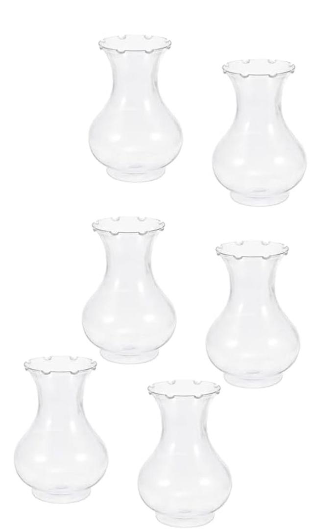 PATIKIL Clear Bulb Vases, 6 Pack Bulb Vase Small Vases Decorative Bud Flower Vase for Home Decor Living Room Table Decorations