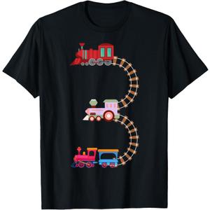 3rd Birthday Train Railroad Themed Fun 3 Years Old Boy Train T-Shirt, 3T