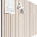 Bumusty Large Cork Board Alternative-48 x 36" Felt Bulletin Board Tiles, with 30 Pushpins, 70 Adhesive Tabs, 12-Pack Slat Wall Paneling, Cork Boards for Office Push Pin Board Felt Board-Oatmeal