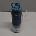 [2-IN-1 LID] Insulated Water Bottle with Silicone Boot (36hrs Cold/18hrs Hot) - DIY Stickers, Leakproof, BPA Free, 24 oz (Cyan)