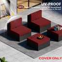 9 Piece Outdoor Patio Waterproof Cushion Covers, Fits 4-Seat Wicker Rattan Sectional Couch Chair Furniture Cover Replacement Set - Fade-Resistant Patio Cushion Covers with Zipper