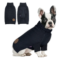 cyeollo Dog Sweaters for Small Dogs Turtleneck Knitted Sweaters with Leash Hole Fall Small Dog Clothes Winter Pets Apparel