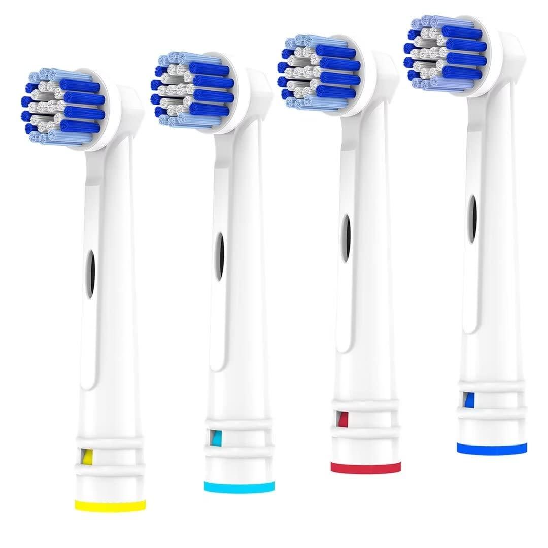 Voguish Replacement Toothbrush Heads Compatible with Oral B Braun, 4 Pack Electric Toothbrush Heads Brush Heads Refill for Oral-B 7000/Pro 1000/9600/ 500/3000/8000 (White)