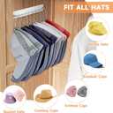 Hat Rack for Wall Baseball Cap Organizer Hanger with 10 Hooks Stainless Steel Hat Storage Wall Mounted Hat Holder Clip Caps Hanger for Closet Bedroom Entryway