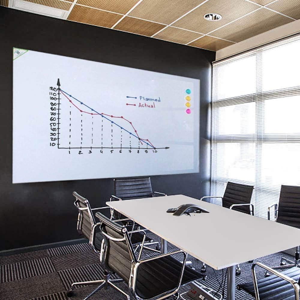 ZHIDIAN White Board Sticker Non-Adhesive Backing, 48" x 36" Magnetic Dry Erase Board Contact Paper for Wall, Whiteboard Sheet Roll for Teacher Kids Classroom, Include Markers, Eraser with Magnet