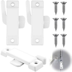 3 Pack Window Sash Lock 2-1/4'' Replacement for Vertical & Horizontal Sliding Windows Double Hung Windows Mounting Hole Centers Sash Lock with Screws White Broken Sashs Locks Window sash Lock
