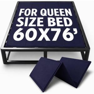 10mm Bunkie Board (60”x76”Queen Size) Lightweight Design | Low Profile Bed Support, Breathable, Noise Minimizing, Moisture Resistant | Folding Box Support Board | Split Fully Assembled