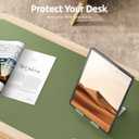 YSAGi Leather Desk Protector, Office Mat, Large Mouse Mat, Non-Slip PU Leather Blotter, Laptop Pad, Waterproof Writing Pad for Office and Home (Green, 35.4" x 17")