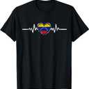Venezuela Flag Heartbeat Venezuelan Roots Vintage T-Shirt, Medium