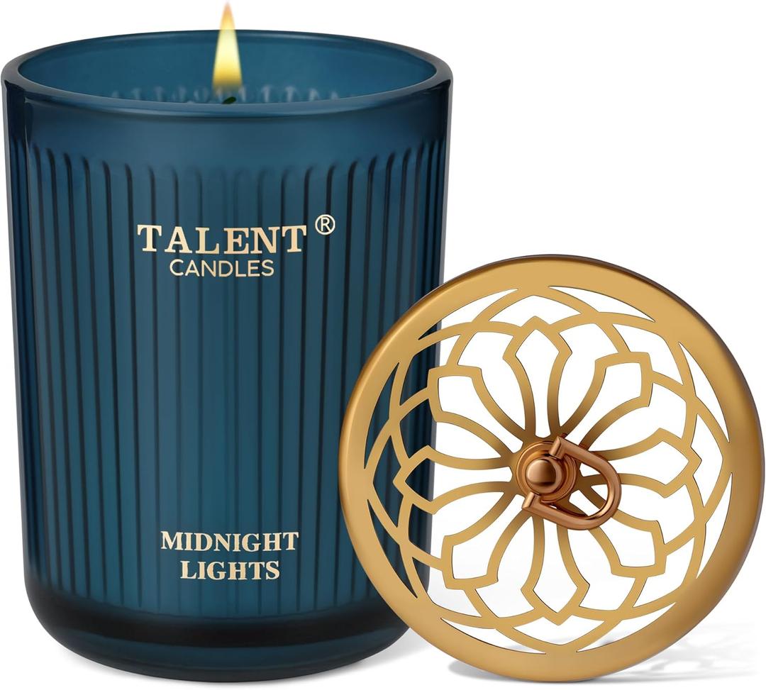 Jar Candles for Home Scented, Aromatherapy Candles Gifts for Women & Men, Natural Soy Candle, 8.4oz Traditional Style, Midnight Lights