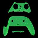 eXtremeRate Top Bottom Decorative Trim Shell Compatible with p s 5 Edge Controller DIY Replacement Front Back Clip Shell, Custom Glow in Dark - Green Plates Cover Compatible with p s 5 Edge Controller