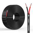 12 Gauge 2 Conductors 100FT Electrical Wire, Flexible Low Voltage PVC Copper Clad Aluminum Extension Cord for Car Speaker Wire, Car Lighting, LED Wire, Outdoor Lighting, Residential Wiring, 12V/24V DC