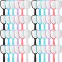 Vinsot 50 Pcs Handheld Mirror Bulk Small Hand Mirrors with Handle Plastic Portable Daily Makeup Tools for Home Travel Camping Daily, 3.15 Inch Wide, 7.09 Inch Long (6 Colors)