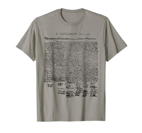 Declaration of Independence liberty tee shirt for Americans T-Shirt Slate Male Large