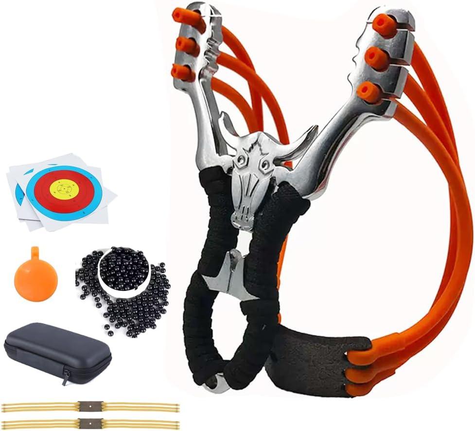 Outdoor recurve Slingshot High-Precision Hunting Slingshot, Powerful Professional Slingshot Frame, Suitable for Adults/Children, Outdoor Hunting with Rubber Band and Slingshot Bag