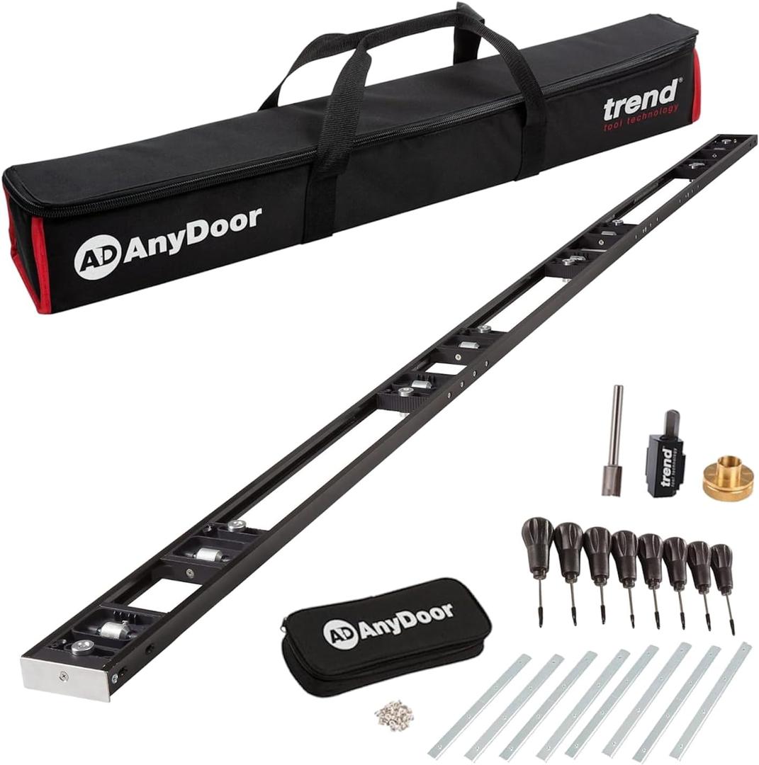 Trend AnyDoor Butt Hinge Template Kit, Adjustable from 2'6" to 9', Quickly and Accurately Rout Square or Radius Hinges in Wooden Doors and Frames, H/JIG/D9