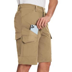 Moosehill Mens-Hiking-Shorts Cargo Lightweight Water Resistant Quick Dry Big & Tall with 8 Pockets for Tactical Work (38 Regular, Khaki)