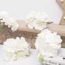 4pcs Peonies Artificial White Flowers, Dahlia Faux Floral, Silk Fake Flower Bouquet with Stems, Fake White Flowers Artificial for Decoration Home Wedding Arrangement