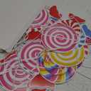 5pcs Candy Party Decorations Swirl Candy Garland Banner Paper Cutouts Lollipop Garland Banner for Sweet Lollipop Baby Shower Birthday Party Supplies
