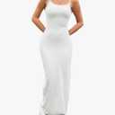 Women's Dresses Basic White Spaghetti Strap Dress L