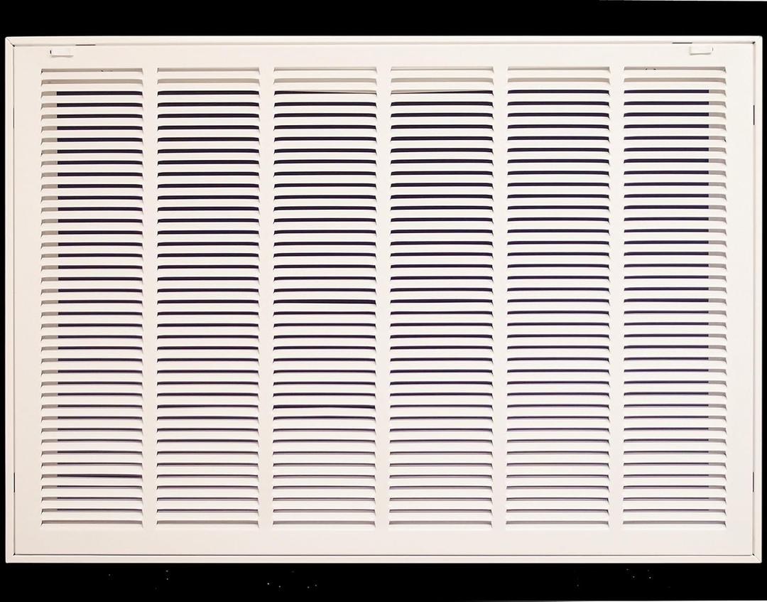 32" X 25 Steel Return Air Filter Grille for 1" Filter - Removable Face/ Door - HVAC Duct Cover - Flat Stamped Face - White [Outer Dimensions: 34.5 X 26.75]